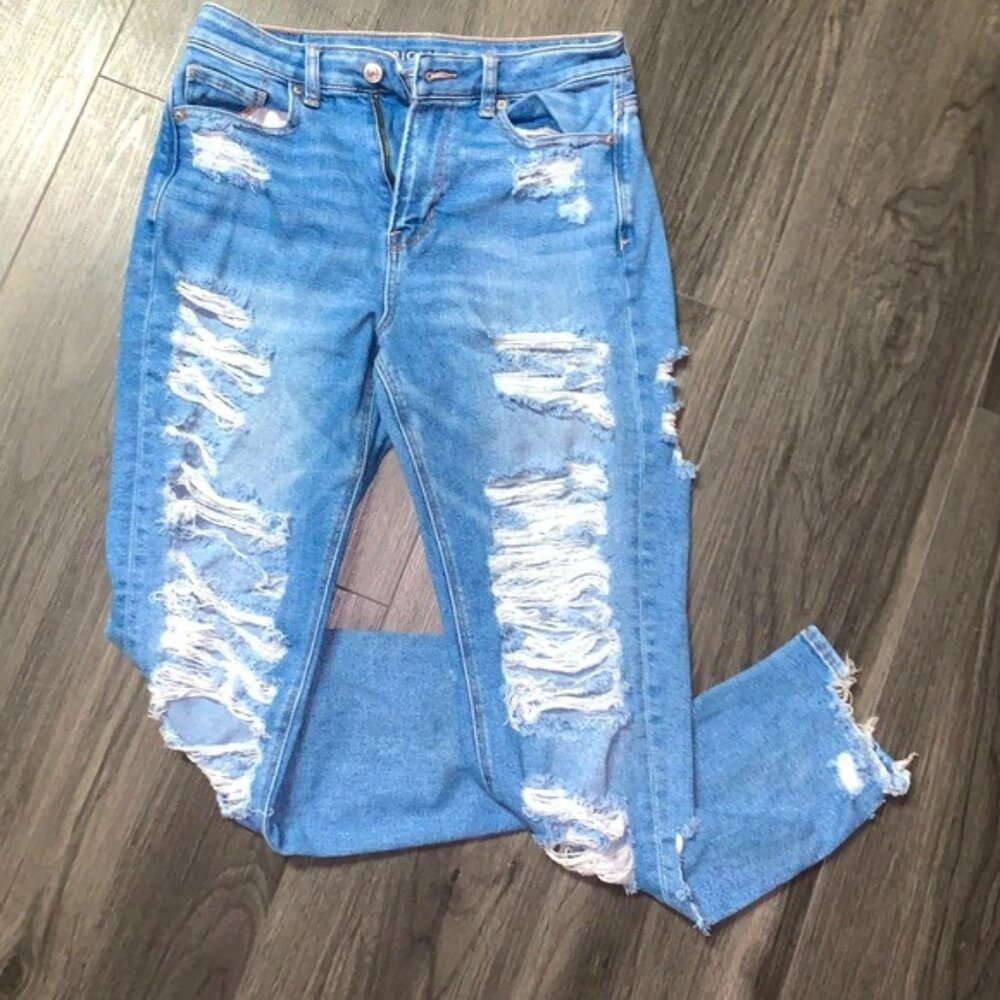Blue Skinny Distressed Jeans